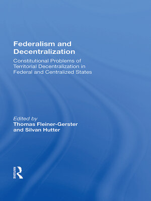 cover image of Federalism and Decentralization